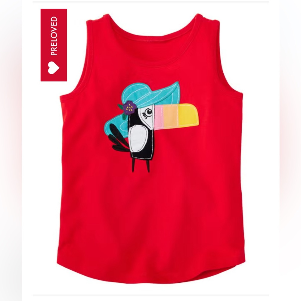 Hanna Andersson: Girls Favorite Things Tank in Supersoft Jersey Toucan: Size 12